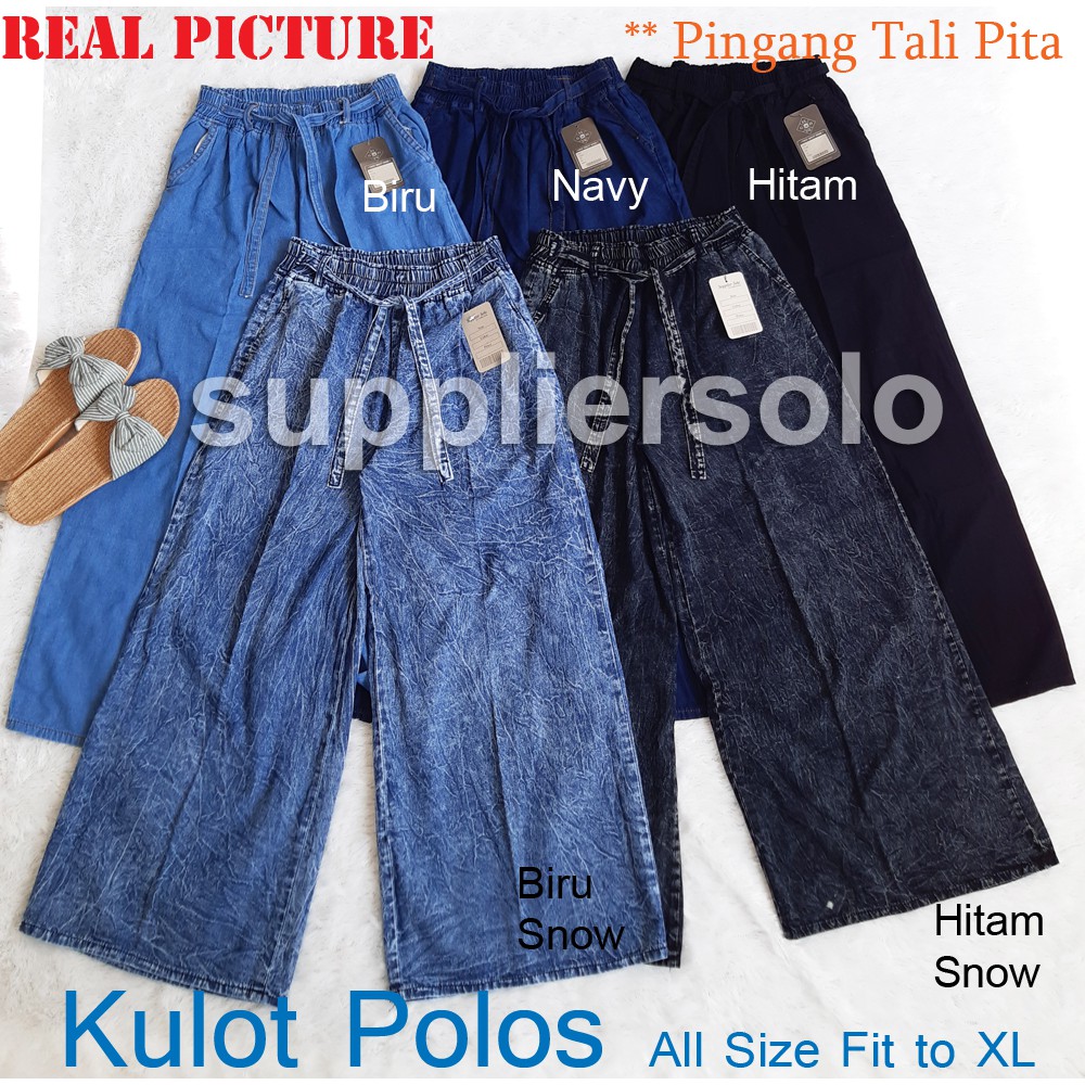 CELANA KULOT JEANS POLOS XL dan JUMBO XXXL