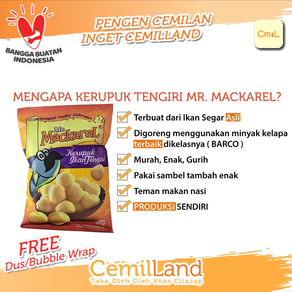 Kerupuk Ikan Tengiri Mr Mackarel Makanan Ringan Kerupuk Ikan Amplang Tengiri Shopee Indonesia