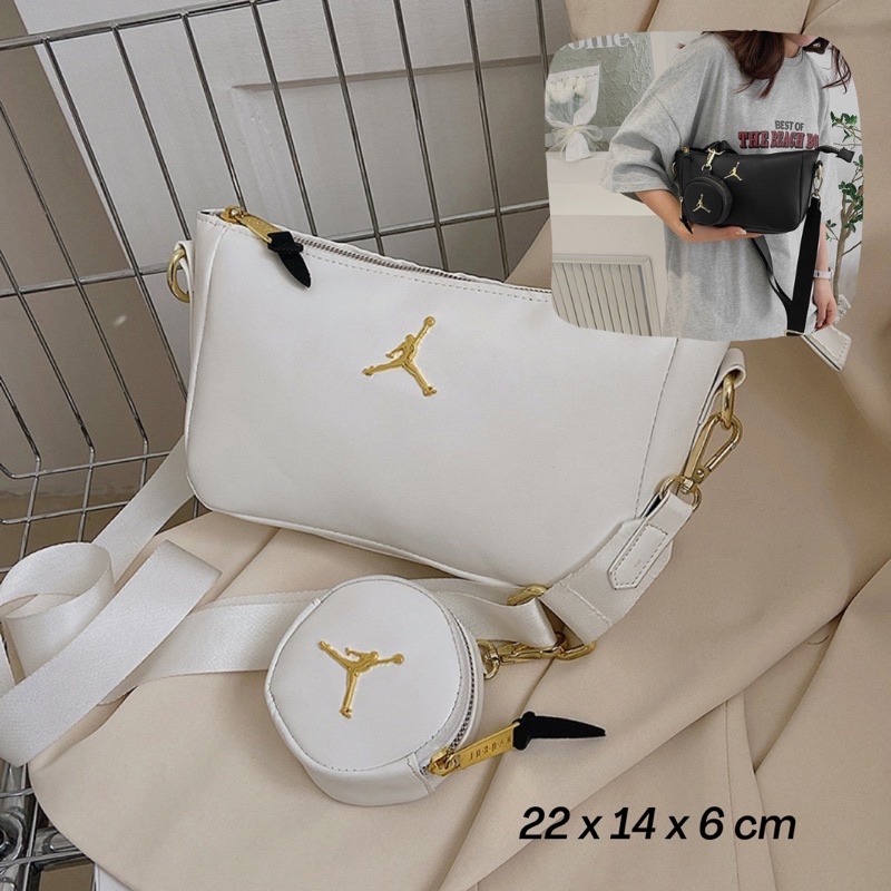 SLINGBAG SLING BAG JORDAN YINYANG + SMALL POCKET BAG JORDAN / TAS JORDAN YINYANG / SLINGBAG JORDAN / TAS WANITA JORDAN / SLINGBAG CEWEK / SLINGBAG WANITA/ TAS SELEMPANG WANITA