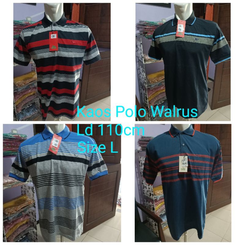 Kaos Polo Motif Garis Brand Walrus Original Brand Matahari