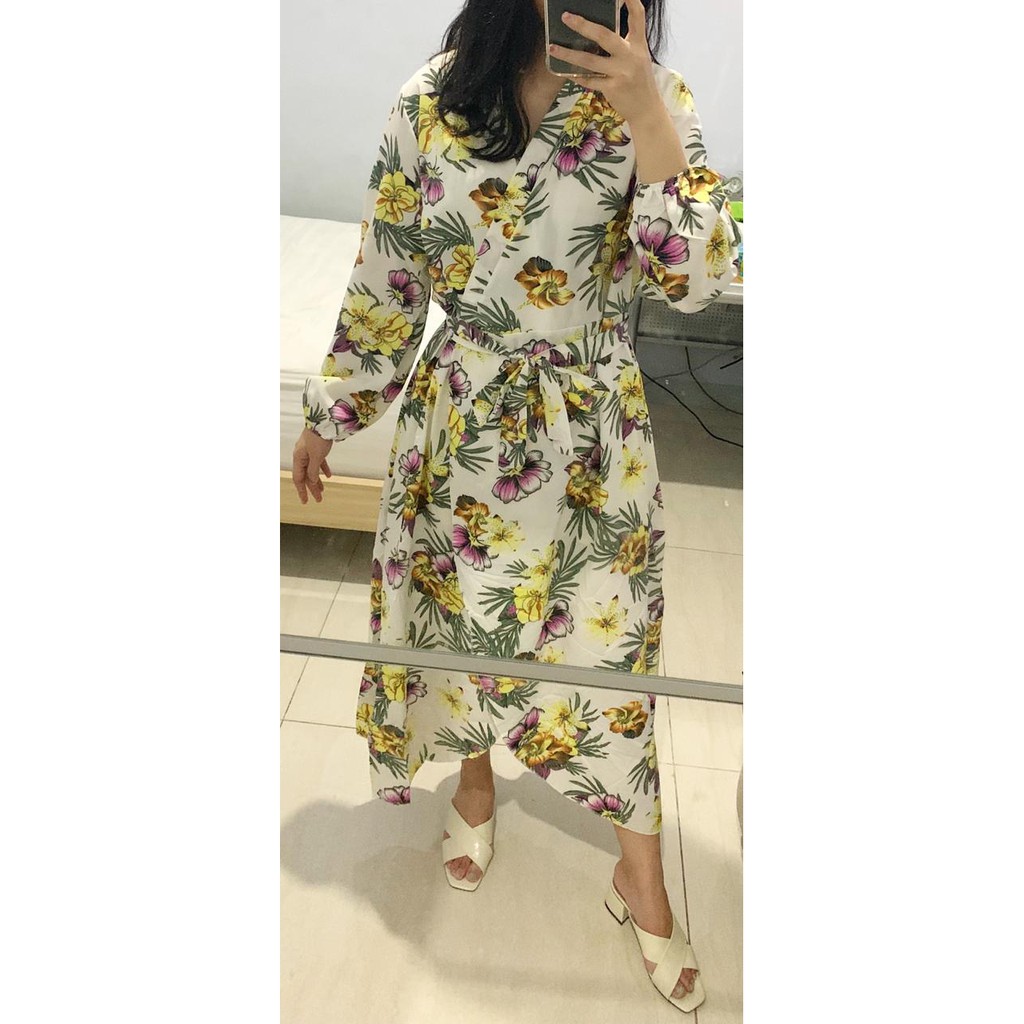 Kimono  STYLE Korean summer maxi dress /Outer baju pantai motif bunga #188