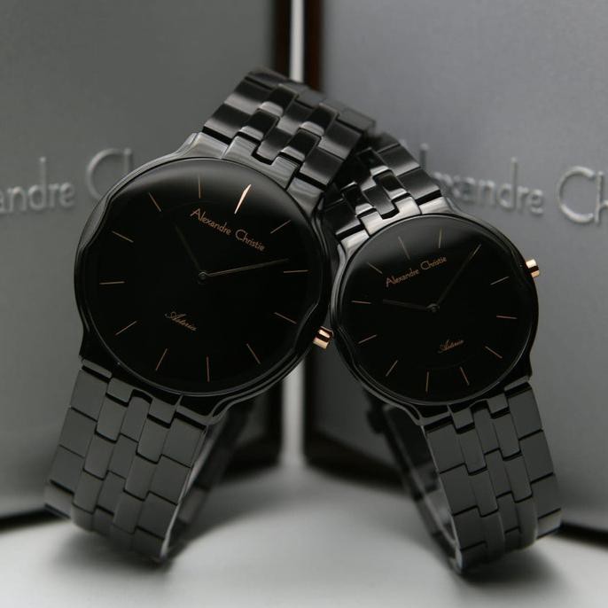Jam Tangan Couple Alexandre Christie Ac 8616 Full Black Original Andini.Marketplace