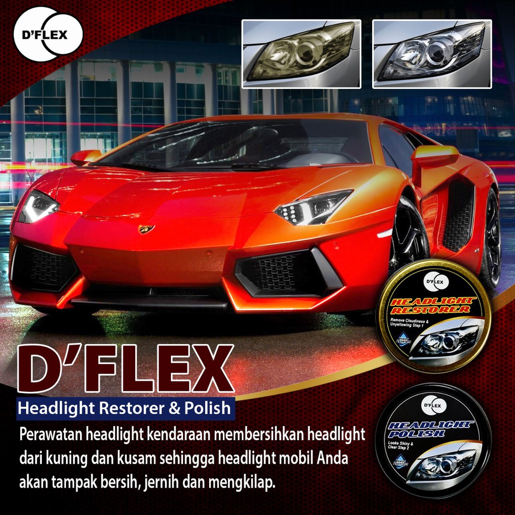 DFLEX D'FLEX Pembersih Pengkilap Kaca Mika Lampu Mobil WAX Motor