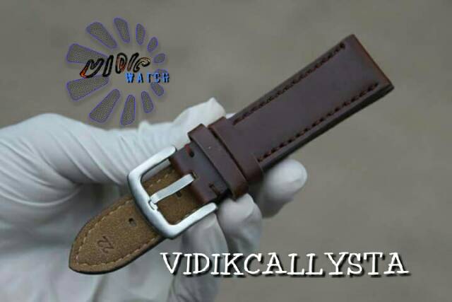 LEATHER STRAP UNIVERSAL 22 24 / TALI JAM KULIT KALEP SEMUA JAM POLOS