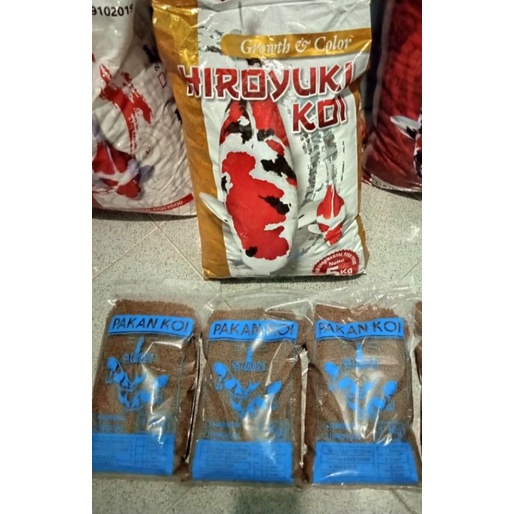 REPACK TERMURAH HIROYUKI Pakan Ikan Koi Growth & Color 1kg | Size S (2mm) pencerah warna | Makanan i