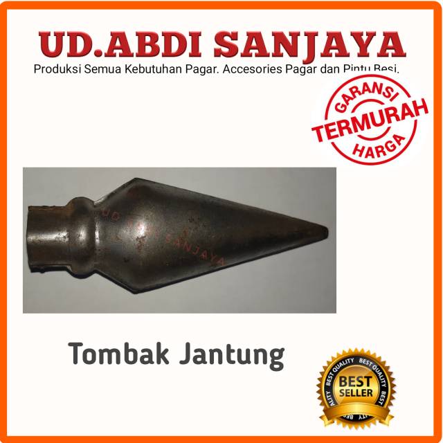 Ornamen Pagar Tombak Jantung Besi Tempa