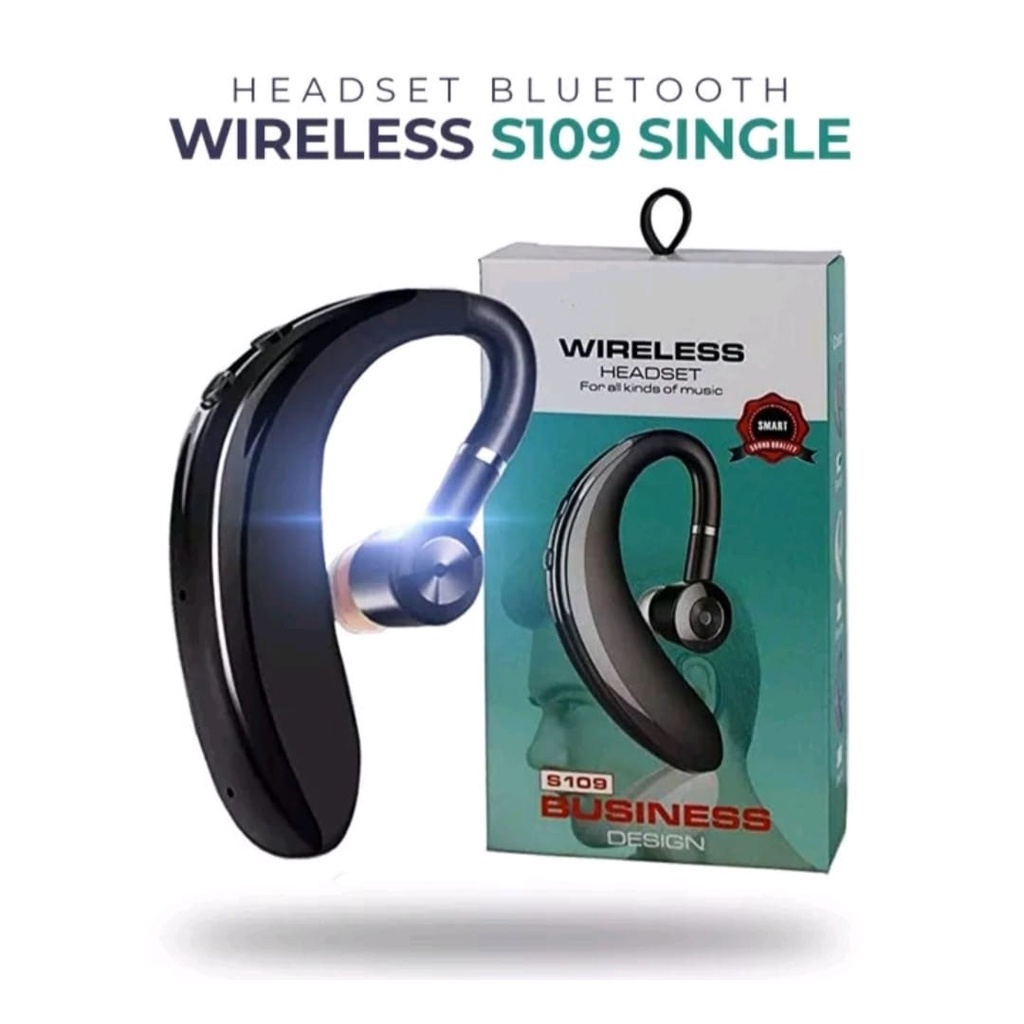 Headset / Earphone Bluetooth 5.0- Earphone Wireless S109 Business Nirkabel Dengan Mikrofon Kontrol Kebisingan-Best Quality