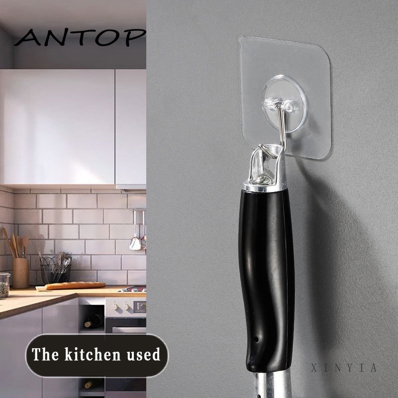 1 Piece Set Round Transparent Sticky Hook Waterproof Strong Sticky Hook Kitchen Bathroom Heavy Load ANTOP