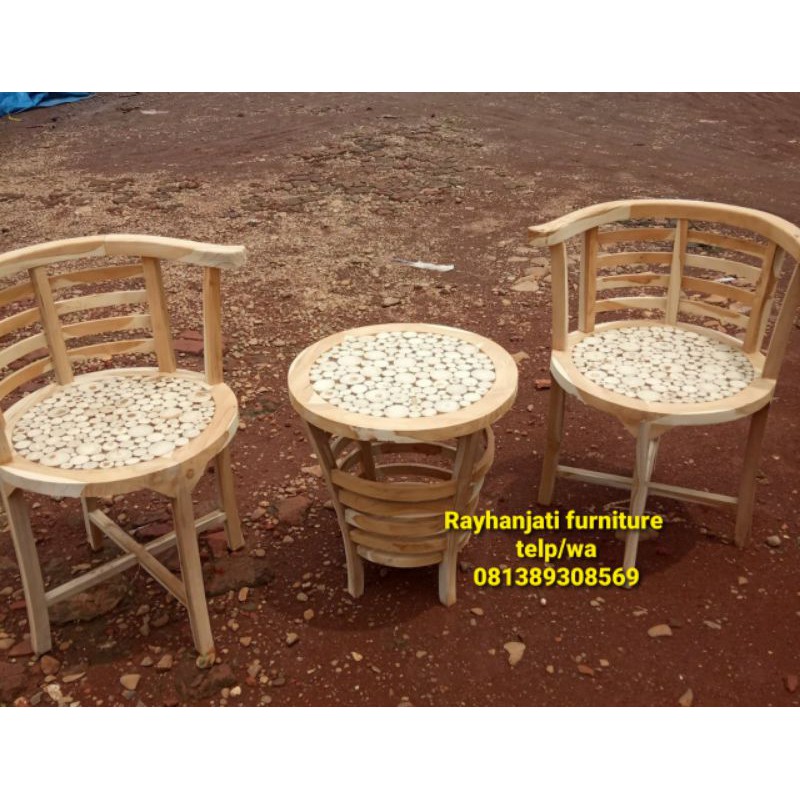 kursi jepara koin cantik jati mentah