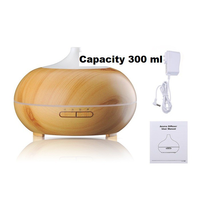 Wooden Essential Oil Diffuser Ultrasonic Humidifier - 300 ml 7 colors