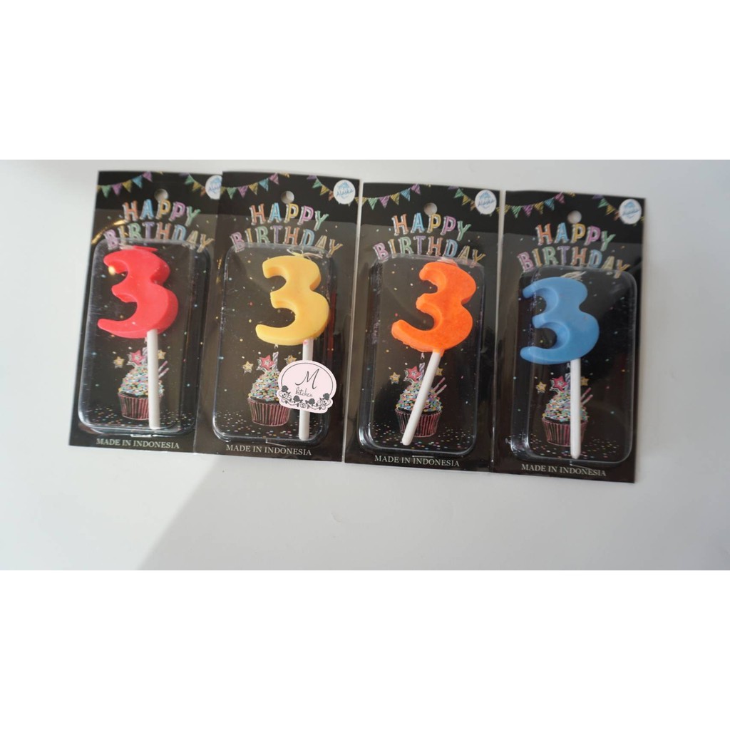 Lilin Loly Alaska Angka 3 / Lilin Ulang Tahun