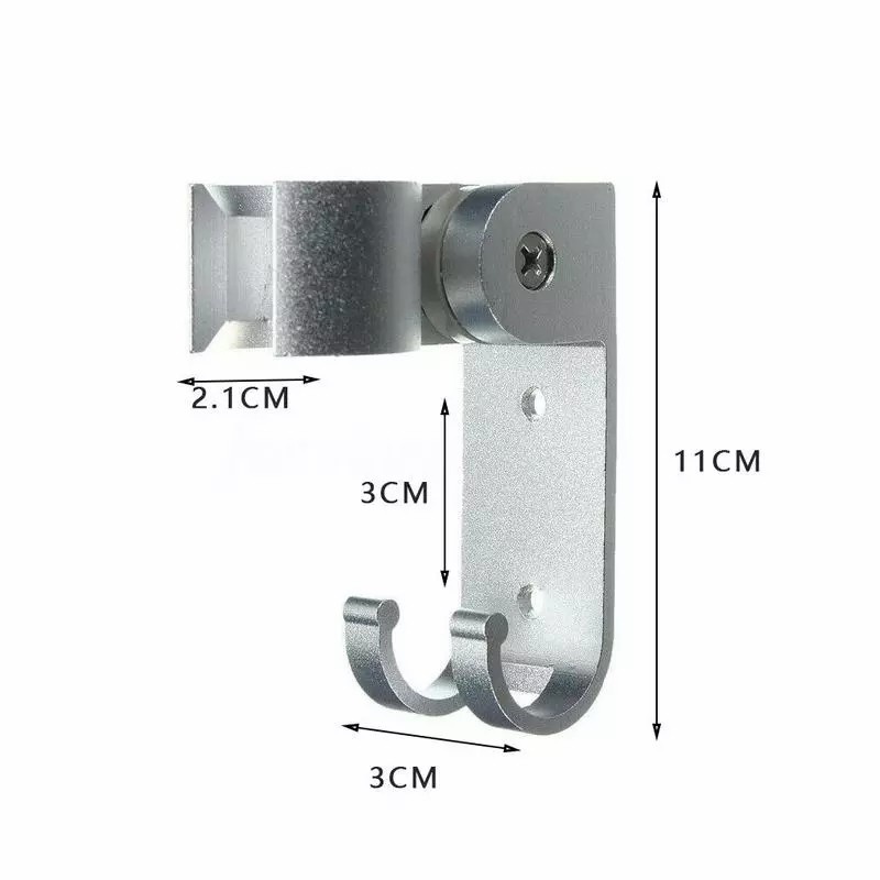 holder hook dudukan braket gantungan kepala head shower bracket penyangga cantolan selang shower kamar mandi bahan alumunium