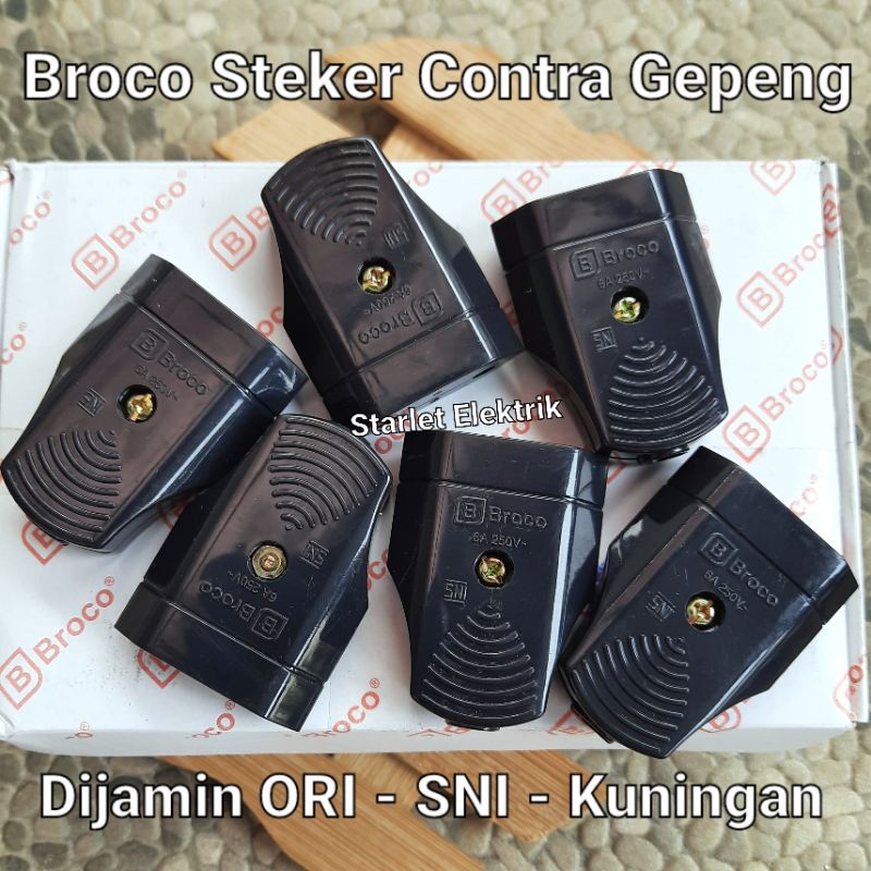 BROCO STEKER CONTRA GEPENG HITAM COLOKAN LISTIK SNI DIJAMIN ORI