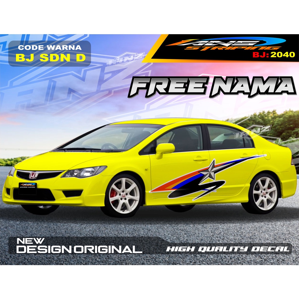 STICKER MOBIL SEDAN / VARIASI STICKER BODY SAMPING  MOBIL VIOS / STIKER MOBIL STRIPING