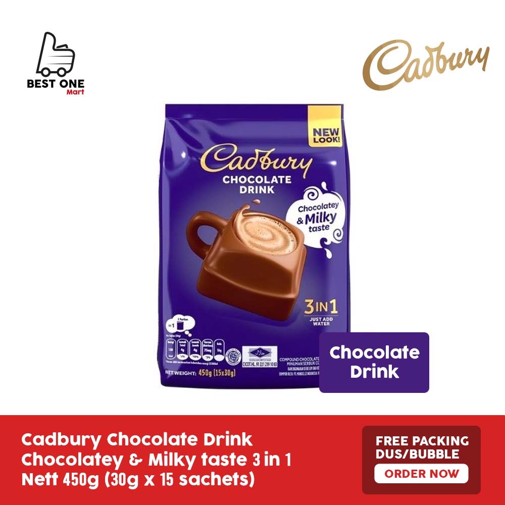 

Cadbury Hot Chocolate Drink 3in1 isi 15 sachet / Minuman Coklat Cadbury