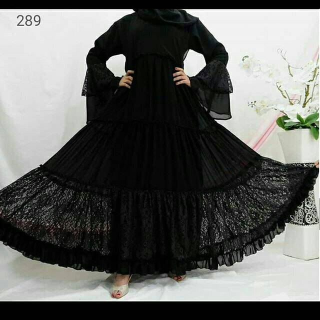 abaya terbaru & ter BEST SELLER KLOK 3 METER KOMBINASI BROKAT