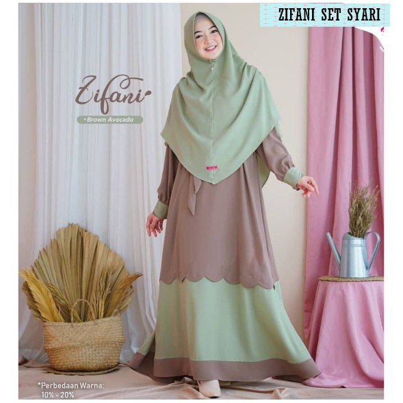 LIS - ZIFANI SET SYARI | FASHION GAMIS MUSLIM SETELAN GAMIS PLUS KHIMAR - SET MUSLIM KEKINIAN baju