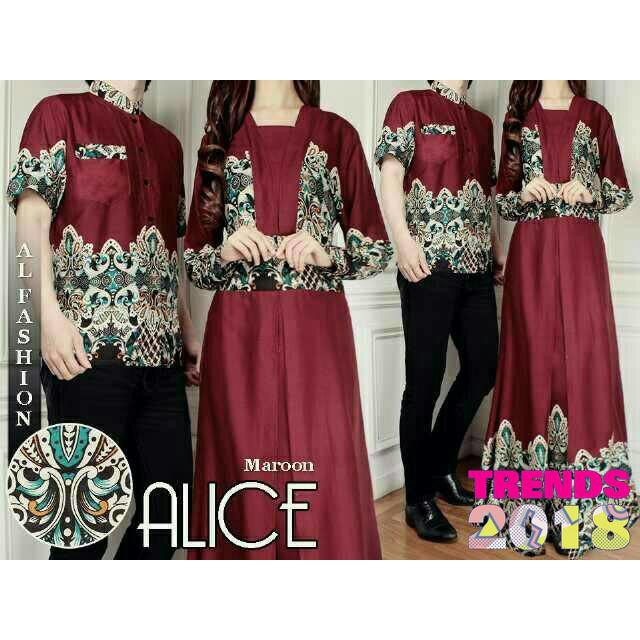 Cp Alice maroon Baju Batik Couple Terbaru Terlaris