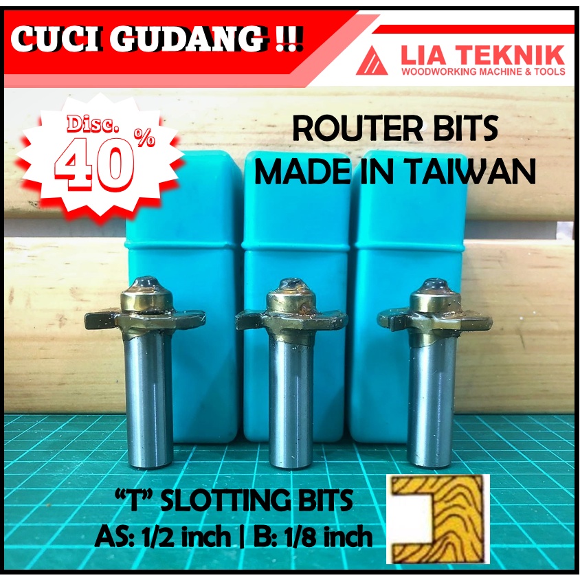 "T" Slotting Bits 1/2"x1/8" | Router Bits | Made in Taiwan
