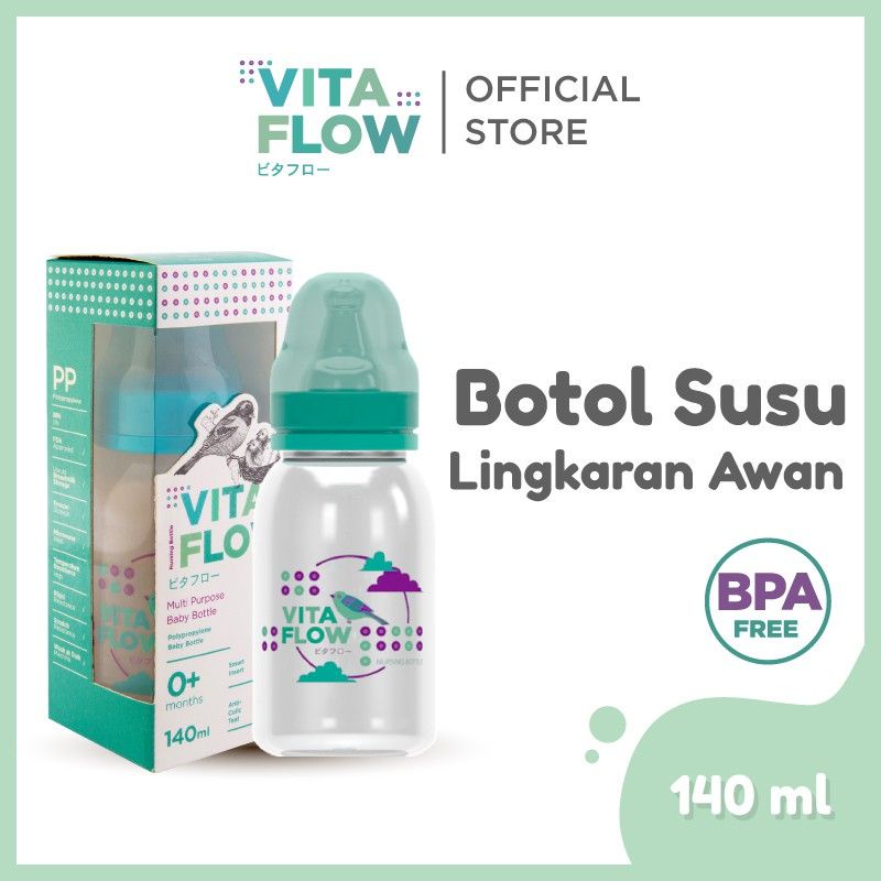 Sweety Baby Bottle green 180ml / VITAFLOW Botol Susu Multifungsi PP 140ml Dot Size S