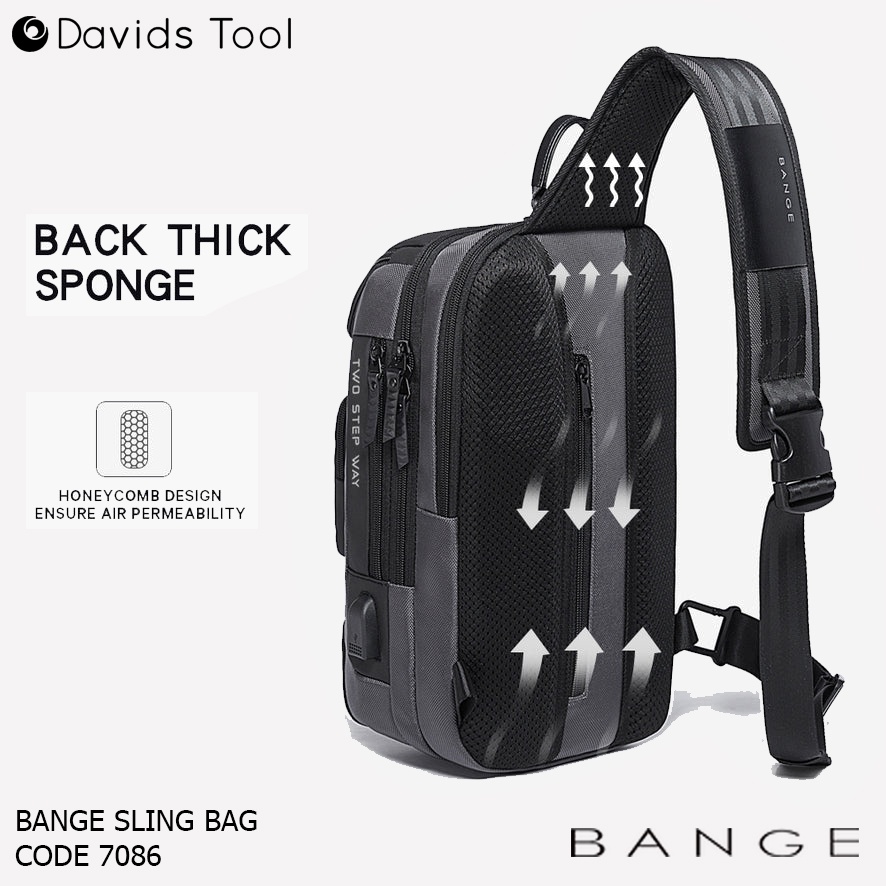 Bange Waistbag Pria Waterproof Waist Bag Original Weisbag Tas Weistbag Waisbag Premium Anti Air Original Import Distro Selempang Slempang Slingbag Cowok Casual BG7086