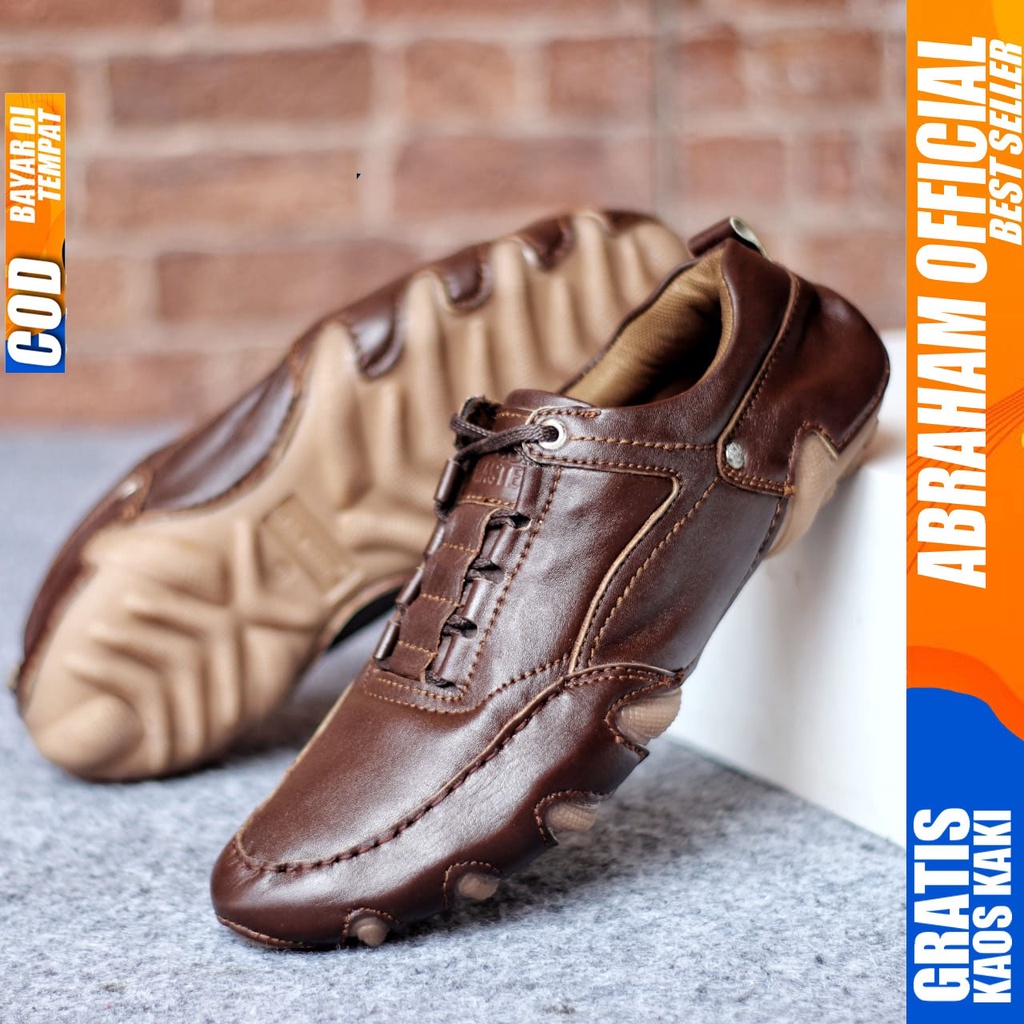 ABRAHAM NEW Sepatu Slip On Kulit Asli Pria