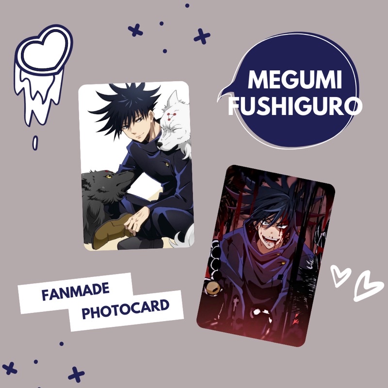 Photocard Megumi fushiguro anime jujutsu kaisen BISA CUSTOM