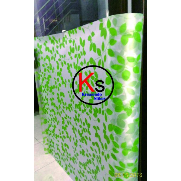 stiker,sticker kaca film sandblast motif daun warna