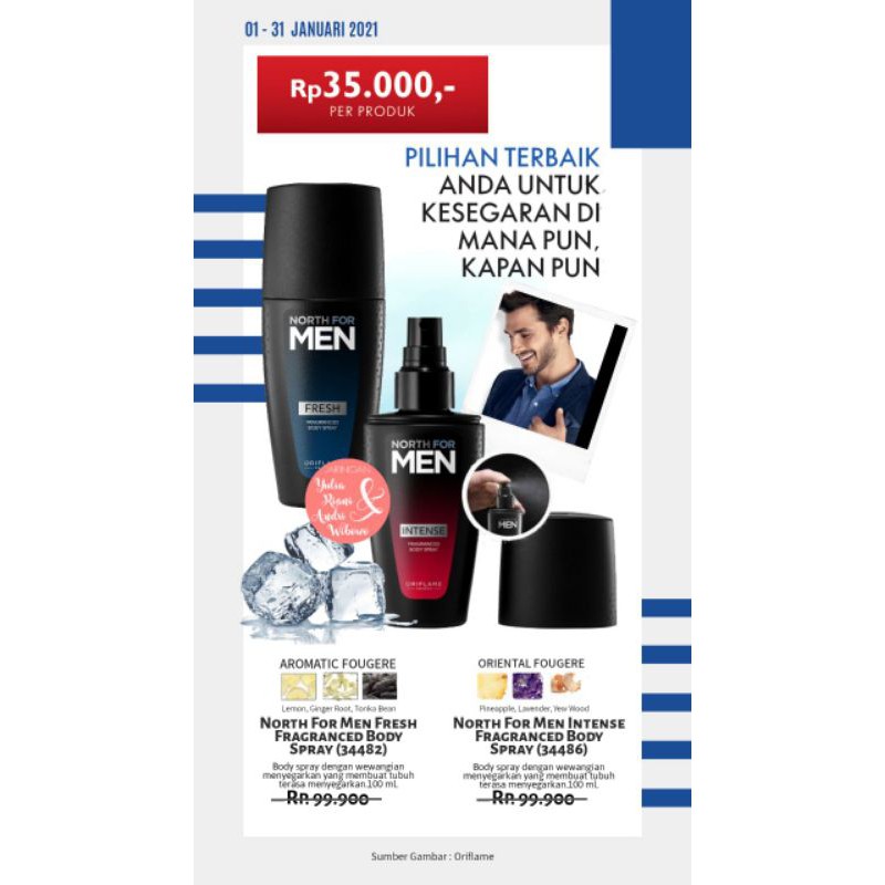 North For Men Body Spray