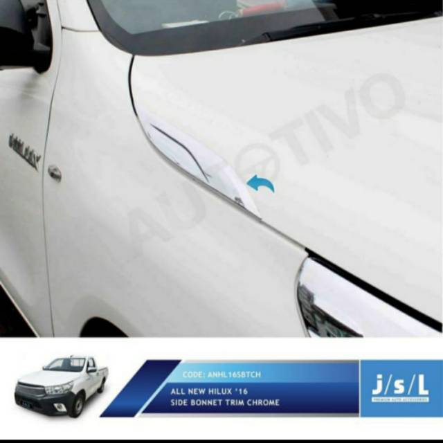 List kap mesin samping all new Hilux/ side nomer trim chrome jsl