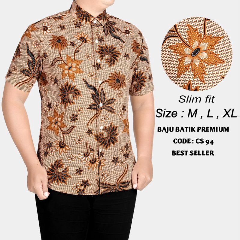 KEMEJA BATIK PRIA SLIM FIT BAJU BATIK PRIA SLIM FIT MODERN KEREN KATUN HALUS LBS361