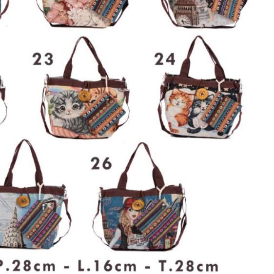 Tote bag kanvas owl gajah model kancing / tas thailand bangkok import