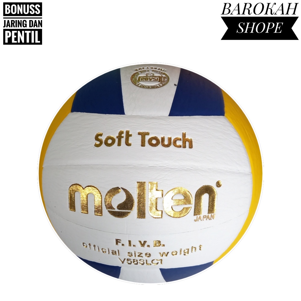 BOLA VOLLY ASLI ORIGINAL MOLTEN SOFT TOUCH FIVA OFFICIAL GOLD V58SLC1 IMPOR ORIGINAL BOLA VOLI SIZE 