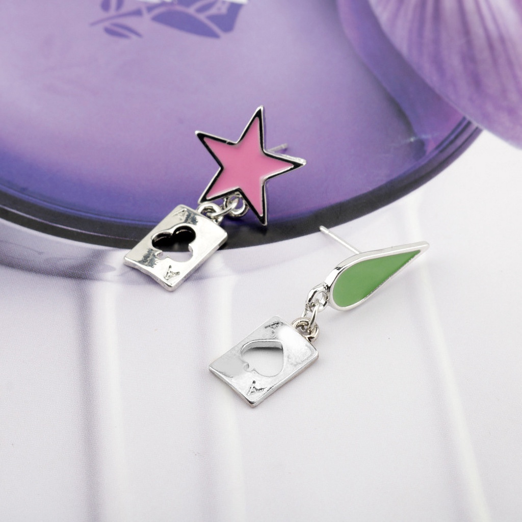 Hu Hu Hu Hu Hu Alat Bantu Pasang Kacamata♡ Anting Stud Desain Anime Hunter Poker Joker Untuk Aksesoris Perhiasan Cosplay