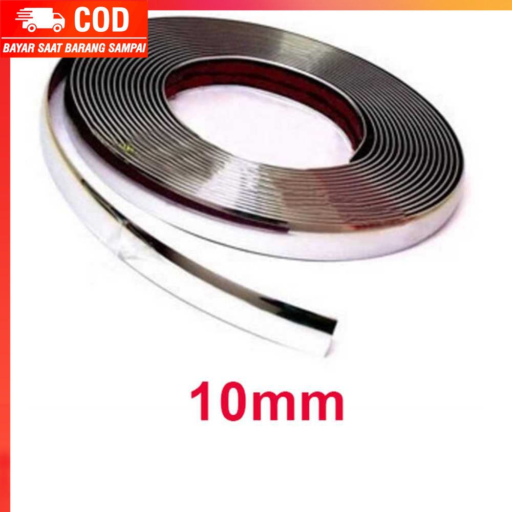 (100% BARANG ORI) QEEPY Lis Dekorasi Interior Mobil Moulding Chrome Strip - C3578