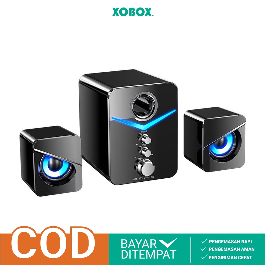 XOBOX - Speaker Multimedia Aktif 2.1 Stereo Music Box Subwoofer  USB U3100 - Hitam