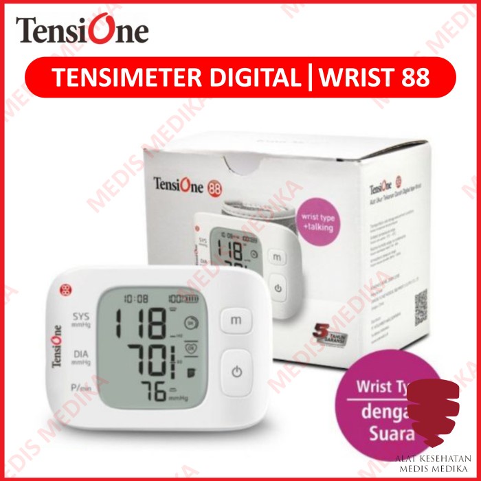 Tensimeter Digital dengan Suara Alat Ukur Tes Test Cek Pengukur Tekanan Darah Tensi Meter With Voice