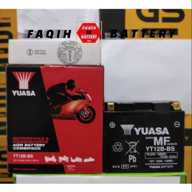 Aki Yuasa YT12B-BS Super MF Pafecta 12 Volt 10 Ah R6 R1 Ducati