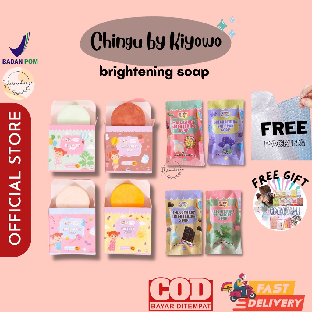 READY BPOM Sabun Chingu Chingu x Kiyowo Brightening Soap Bar 35gr With Goath Milk &amp; Collagen Sabun Kiyowo Chingu Sabun pencerah kulit Sabun yeppu chingu soap