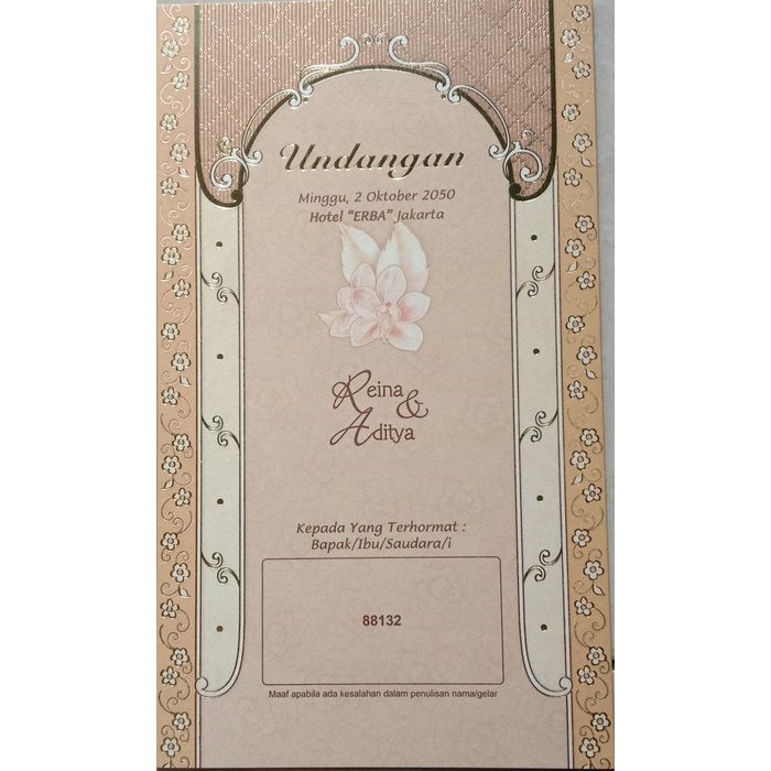 Blangko Undangan Pernikahan ERA BARU / ERBA 88132 COVER Harga Murah
