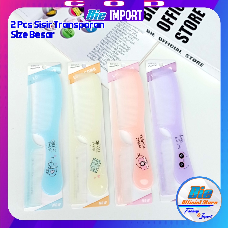 isi 2 Pcs Sisir Karakter Size Besar Premium Korean Style Impor  / Sisir Wanita