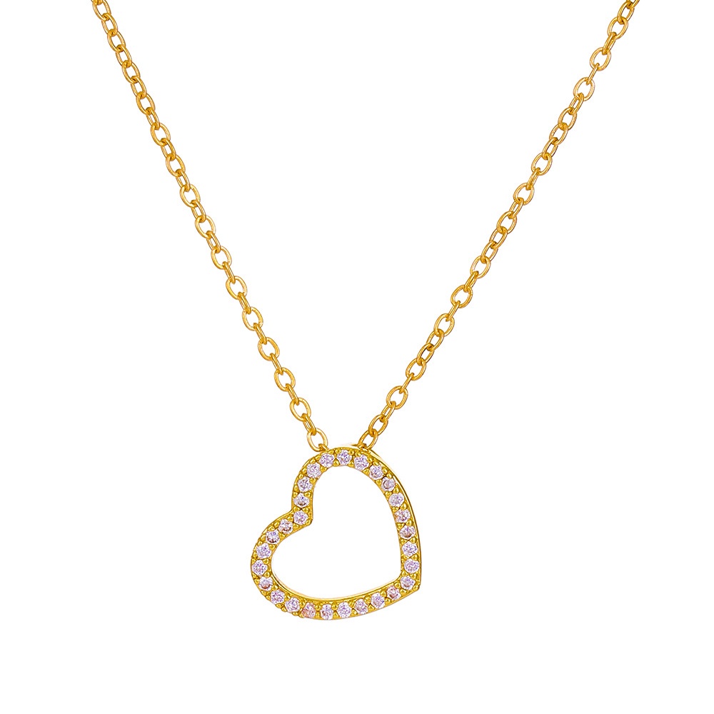 Kalung Wanita Hati Model Simple Berlian Korea Dalika