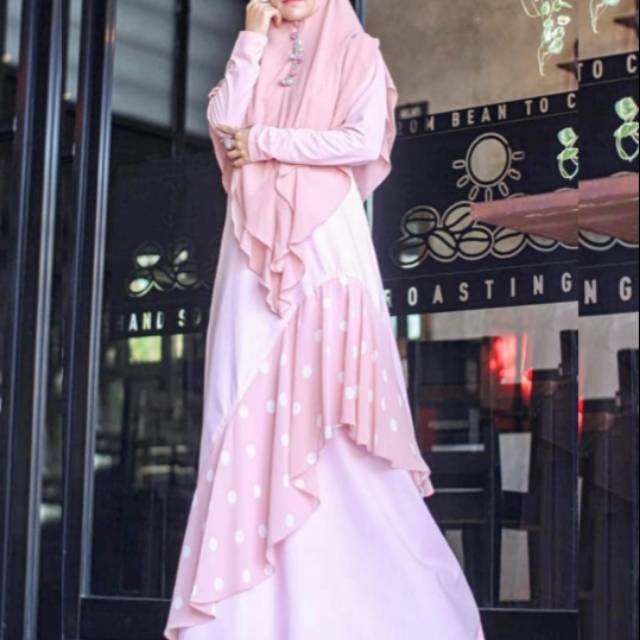 Sale Azqia dress  Denim mix ceruty original viendra syari