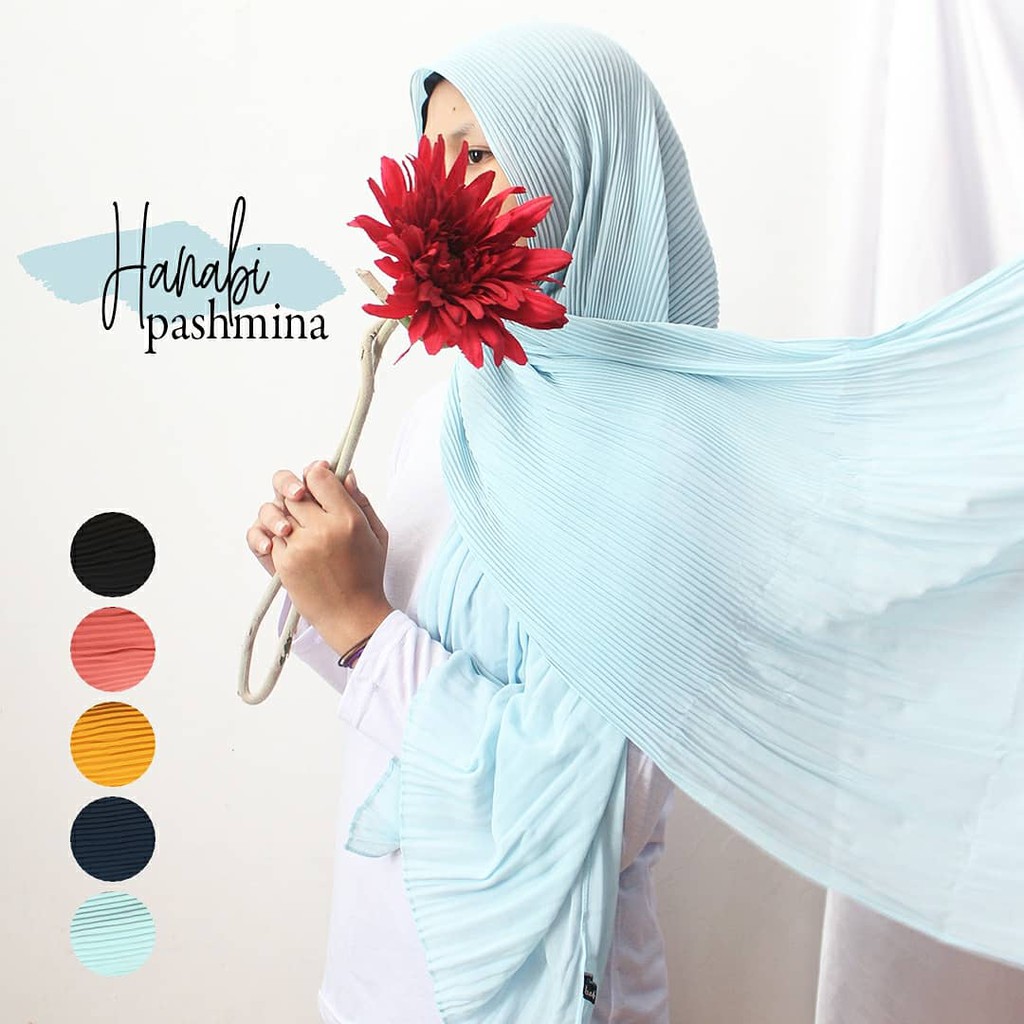 Hijab Pashmina Plisket  Murah Jilbab Pasmina Full Prisket Polos Krudung Panjang Phasmina