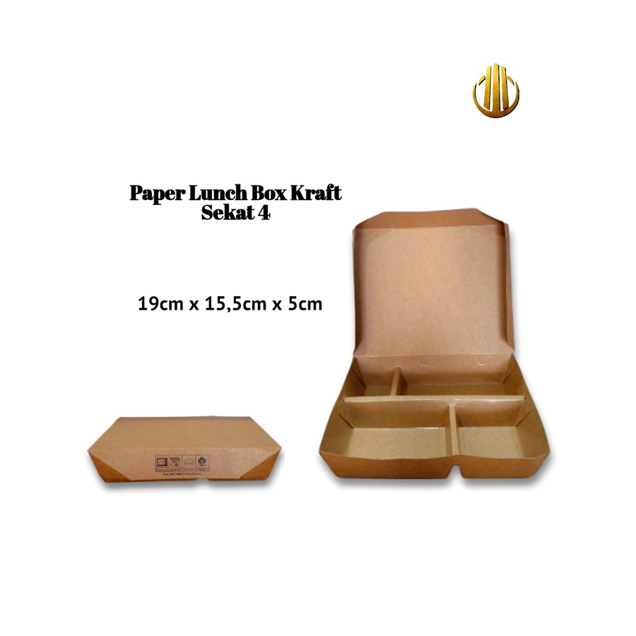 Kotak Nasi Sekat 4/Paper Lunch box sekat/Kotak Nasi Catering
