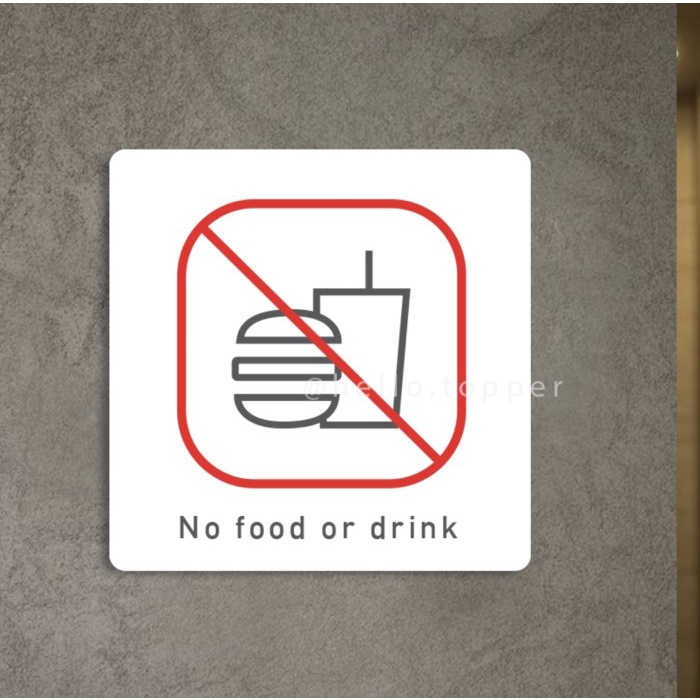 

Sign No Food Drink Akrilik Modern 15x15 | Sign Board Acrylic Keren