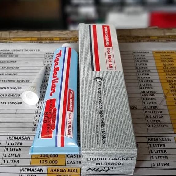 

*TERBAIK,,♣ LEM SILICON LIQUID GASKET RED ML058001 TIGA BERLIAN ISI 75GRAM *k,^