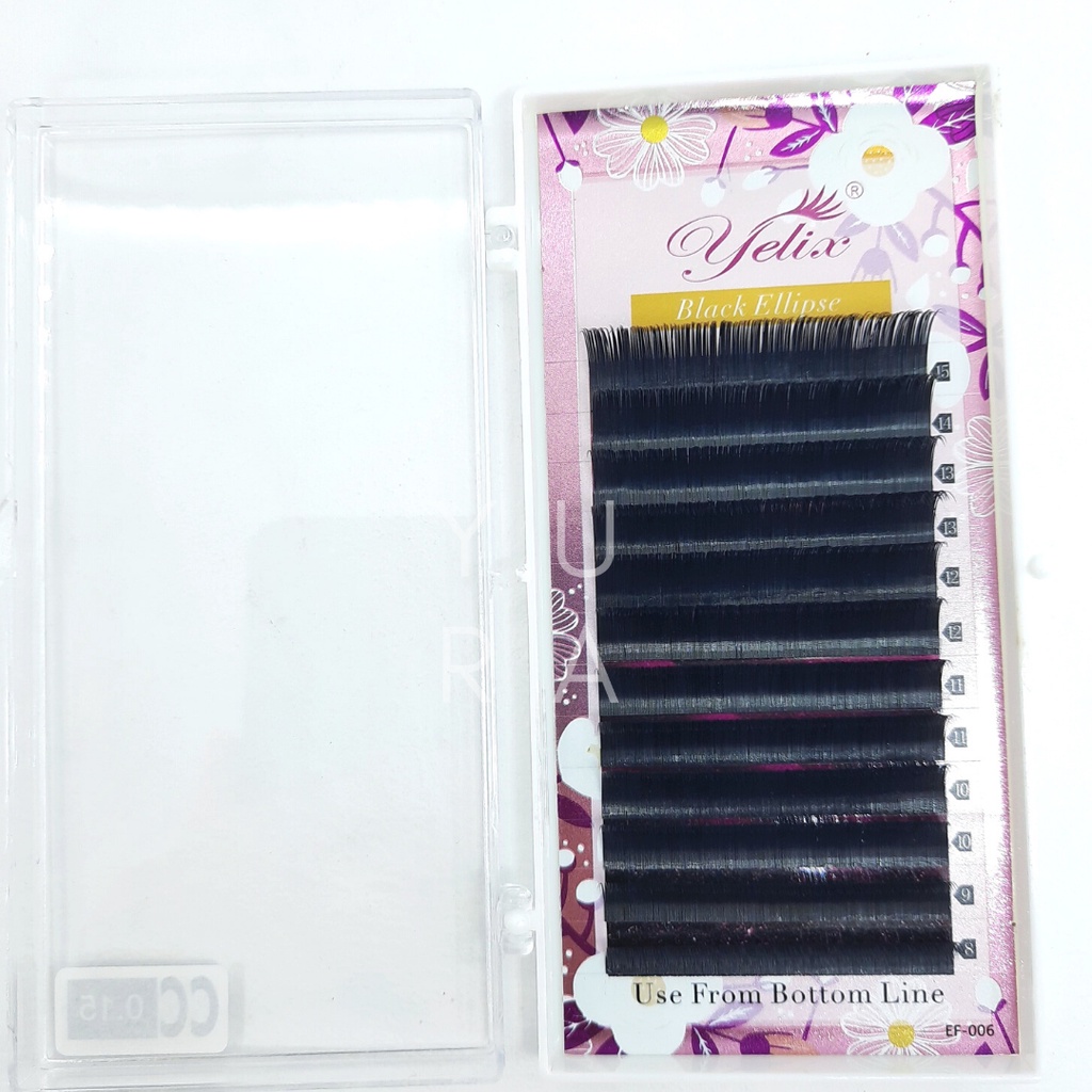 Yelix Black Ellipse Eyelash Extension Bulu Mata Palsu premium