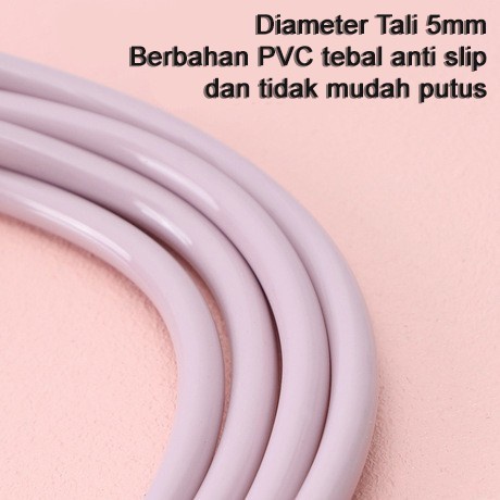 Lompat Tali Skipping Impor Bahan PVC PP panjang tali 3m Warna Biru tua