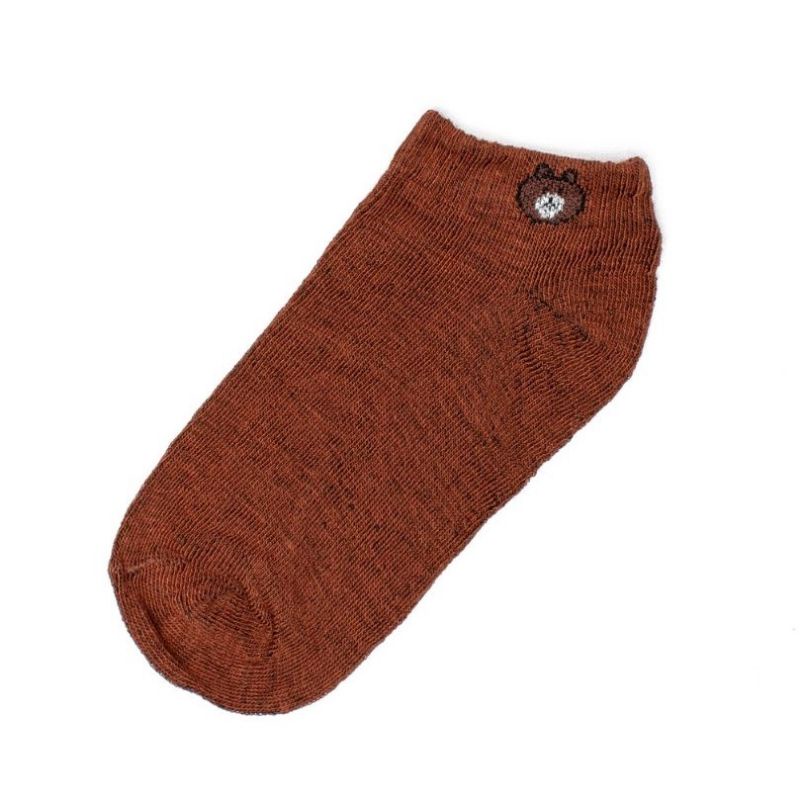 KAOS KAKI PENDEK NEW MOTIF BROWN / KAOS KAKI PENDEK SEMATA KAKI MOTIF BROWN ANKLE SOCKS